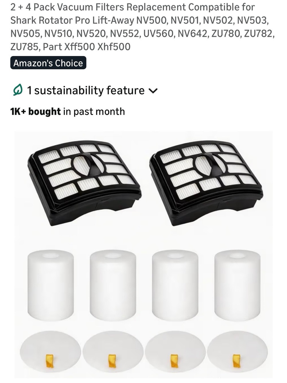 Vacuum Replacement Filter Pack - Black & White